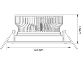 12W LD-CL-CPS-01-12W LED Down Light Cut-out 110mm Diameter 5.4" White Recessed Dimmable/Non-Dimmable LED Down Light